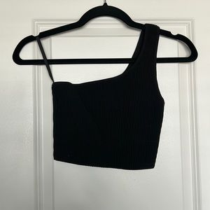 Aritzia Babaton Sculpt Knit One-Shoulder Cropped Tank (XS)